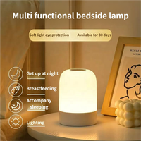 Lámpara de Noche Portátil con Carga USB Tipo-C, Batería Integrada, Brillo Ajustable, Diseño Moderno para
