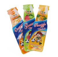 Pochette de jus personnalisée en forme de bouteille, sachet d'emballage liquide de qualité alimentaire de forme irrégulière pour boissons et jus pour enfants