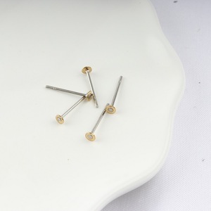 Postes para pendientes de acero inoxidable con base redonda plana de cobre soldada para la fabricación de pendientes, accesorios de joyería DIY 854522 - Product Image 3