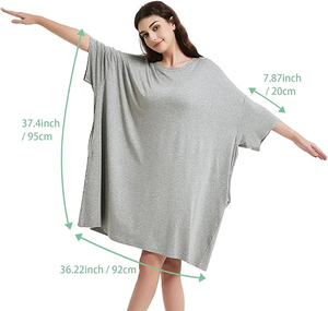 Bata térmica de bambú tejida de talla grande para <span class=keywords><strong>mujer</strong></span>, de fábrica china, ropa de dormir extragrande para verano, camisones para ver televisión - Product Image 2