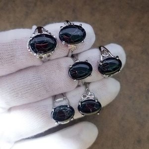 Anillo de Aleación con Piedra Sintética Turquesa Azul Verde Ovalada Vintage para Mujeres y Hombres, Regalo de Boda, Compromiso, Joyería - Product Image 2