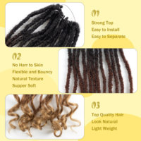 Estensioni per Capelli Sintetici con Ricci Francesi da 20 Pollici, Morbidi Dreadlock OT30/27, Fornitura Diretta dalla Fabbrica