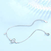 Bijoux fins en gros 925 argent Sterling plaqué rhodium étoile planète lien chaîne Bracelet pour femme