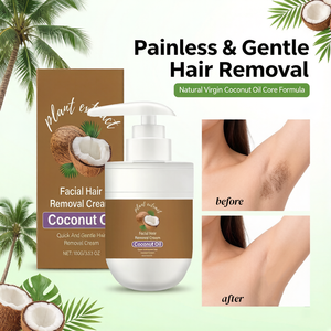 Crème dépilatoire à l'huile de coco sans douleur, marque privée, pour peaux sensibles, jambes, bras, aisselles, vente en gros, OEM - Product Image 1