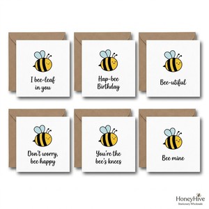 การ์ดอวยพรลายผึ้ง "I Bee-leaf in You" แบบกำหนดเอง หนา 300 แกรม สำหรับให้กำลังใจ - Product Image 2