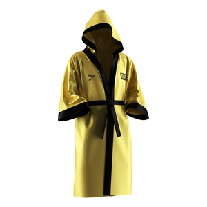Robe de boxe et de sports de combat jaune, élégante et brillante, unisexe, pour entrée sur le ring - Product Image 5
