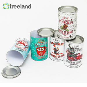 Tùy chỉnh thủ công Cookie xi lanh giấy kraft lon với nắp kim loại - Product Image 1