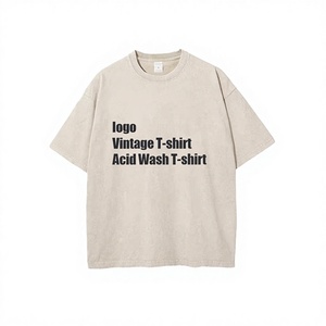 Camiseta de Hombre con Logotipo Personalizado, Lavado Ácido, Estilo Casual, Oversize, Streetwear, Gris, Manga Corta, 100% Algodón - Product Image 2