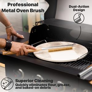 Ensemble de fabrication de pizzas de 16 pouces, 4 outils essentiels : <span class=keywords><strong>pierre</strong></span> à pizza, grille en acier inoxydable, pelle à pizza en bois <span class=keywords><strong>d</strong></span>'acacia, coupe-pizza, <span class=keywords><strong>four</strong></span> - Product Image 4
