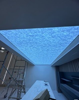 Panneau lumineux de plafond rétroéclairé en film souple extensible - Boîte à lumière LED imprimée UV IP65, cadre en aluminium pour supermarché
