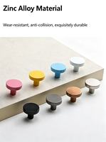 Poignée de tiroir noire colorée pour enfants, motif dessin animé, poignée de porte de placard moderne et minimaliste, poignée bleue et jaune à trou unique