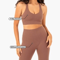 Conjunto de sutiã esportivo personalizado, 2 peças, top esportivo, yoga, ginástica, leggings, yoga