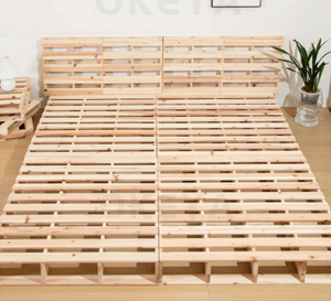 Lit plateforme en bois massif à lattes <span class=keywords><strong>de</strong></span> style Japandi - Cadre <span class=keywords><strong>de</strong></span> lit au sol à profil bas pour des chambres sereines - Product Image 2