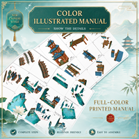 Kit de construction de niche à livres en bois Penglai Wonderland, maison miniature 3D avec éclairage LED, insert de bibliothèque fantaisie chinoise pour adultes