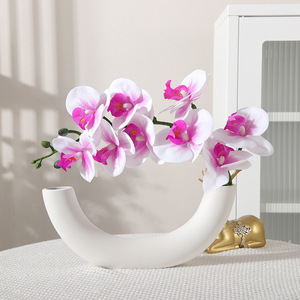Bouquet d'orchidées Phalaenopsis Dream Castle, 9 têtes, fleurs en soie pour la décoration de la maison et des mariages - Product Image 2