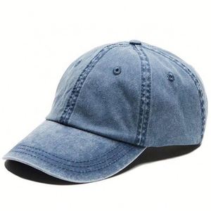 Casquettes en jean vierges à 6 panneaux, style vintage et vieilli, avec logo personnalisé OEM, pour le golf et le baseball, vente en gros - Product Image 1