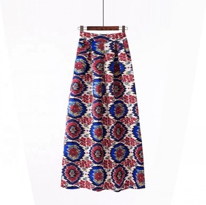 European and American Bee Floral <strong>Chiffon</strong> Pleated <strong>Skirt</strong> Elastic <strong>Skirt</strong> A-line <strong>Skirt</strong> - Product Image 6