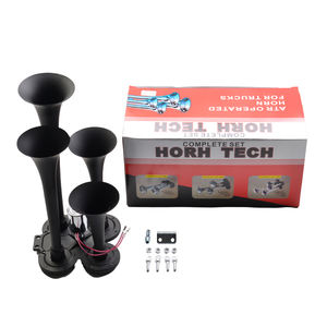 Universel 4 trompettes <span class=keywords><strong>12V</strong></span>/24V 150DB fort Musical Air klaxon haut-parleur Train klaxons Kit Max pour camion voitures SUV bateau <span class=keywords><strong>tracteur</strong></span> - Product Image 1