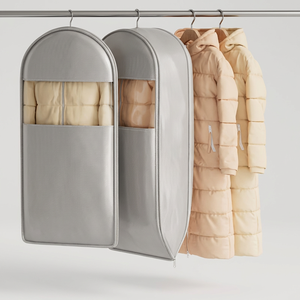 Sac de rangement pliable pour vêtements MKW4368 avec logo personnalisé, fermeture éclair de compression, fenêtre transparente, <span class=keywords><strong>housse</strong></span> anti-poussière durable pour vêtements - Product Image 1