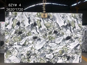 Marbre vert glacé poli à grandes dalles, design moderne, pour comptoir extérieur de villa, hôtel, appartement, intérieur, étanche, garantie 1 an - Product Image 6