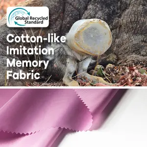 Tissu écologique 100% polyester recyclé, usine chinoise, tissu en coton à mémoire de forme pour vêtements