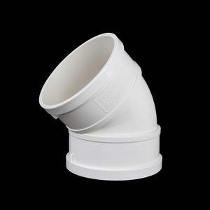 تجهيزات <span class=keywords><strong>PVC</strong></span> منخفضة السعر للبيع بالجملة للصرف DIN Standard 45 درجة الكوع - Product Image 5