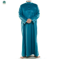 Nouvelle conception de robe musulmane saoudienne Thobe Jubah Indonésie, vert, bleu marine, noir, Abaya pour hommes, mode