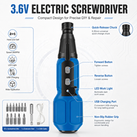 Kit de tournevis sans fil efficace alimenté par batterie au lithium 3,6 V, disque de meulage à vitesse variable 15000 tr/min - Outil électrique polyvalent pour le bricolage