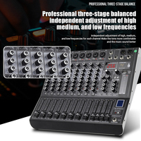 Console de mixage audio professionnelle 8 canaux pour karaoké, processeur d'effets AUX/FX 256DSP, égaliseur 3 bandes avec lecteur MP3 Bluetooth