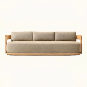 Conjunto de Sofás de Madera de Teca para Exteriores de Estilo Moderno, Sofás de Lujo para Jardín, Patio, <span class=keywords><strong>Villa</strong></span>, Hotel, Terraza, Muebles de Patio - Product Image 4