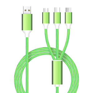 Câble de charge multifonction 3 en 1 Chargeur rapide lumineux Câble de données lumineux à LED Cordon de charge TPE durable - Product Image 6