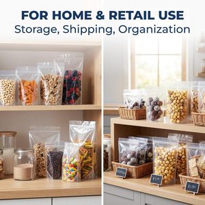 Gusseted Reclosable <b>Bags</b> 15x12x3 Clear Zip Top Food Storage Pack Of 50 - Product Image 5