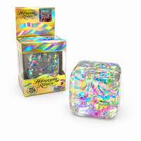 Jouet sensoriel anti-stress holographique en forme de cube, 5,5 cm, super solide, irisé, jouet de bureau, non toxique, en TPR