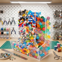 Boîte de rangement murale moderne en acrylique à 3 compartiments avec couvercle, organisateur de jouets pour chambre d'enfant, distributeur suspendu pour blocs de fléchettes