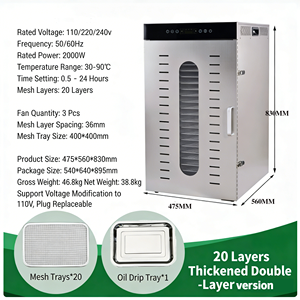 <span class=keywords><strong>D</strong></span>éshydrateur alimentaire multifonctionnel pour la cuisine domestique : séchage de fruits, légumes, viande séchée, cuir de fruit, yaourt, herbes séchées, <span class=keywords><strong>friandises</strong></span> pour animaux de compagnie - Product Image 6