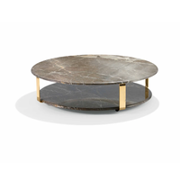 Table basse ronde de style américain personnalisée, de haute qualité, pour le salon, table basse moderne de luxe en marbre