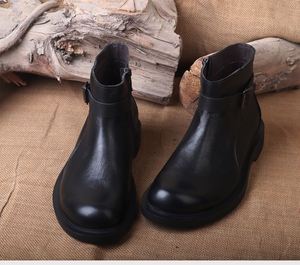 Bottines élégantes pour hommes en cuir de vachette, chaudes et confortables pour l'hiver, avec doublure en cuir véritable, design à lacets - Product Image 6