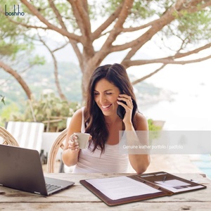 Customized Premium A4 File <b>Folder</b> Cover Crazy Horse Genuine Leather Legal Pad Padfolio <b>Binder</b> Portfolio <b>Folder</b> - Product Image 6