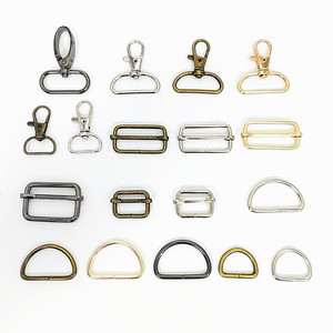 Fibbia per Borsa in Lega di Zinco di Alta Qualità, Anello a D Scorrevole, Gancio Portachiavi Oro e Argento, Accessori per Borse, Moschettone - Product Image 2