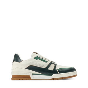 Trainer Sports And Casual Shoes Retro High-<b>End</b> Deep Green Smooth Leather Splicing <b>With</b> Mesh Breathable Holes Comfortable - Product Image 6