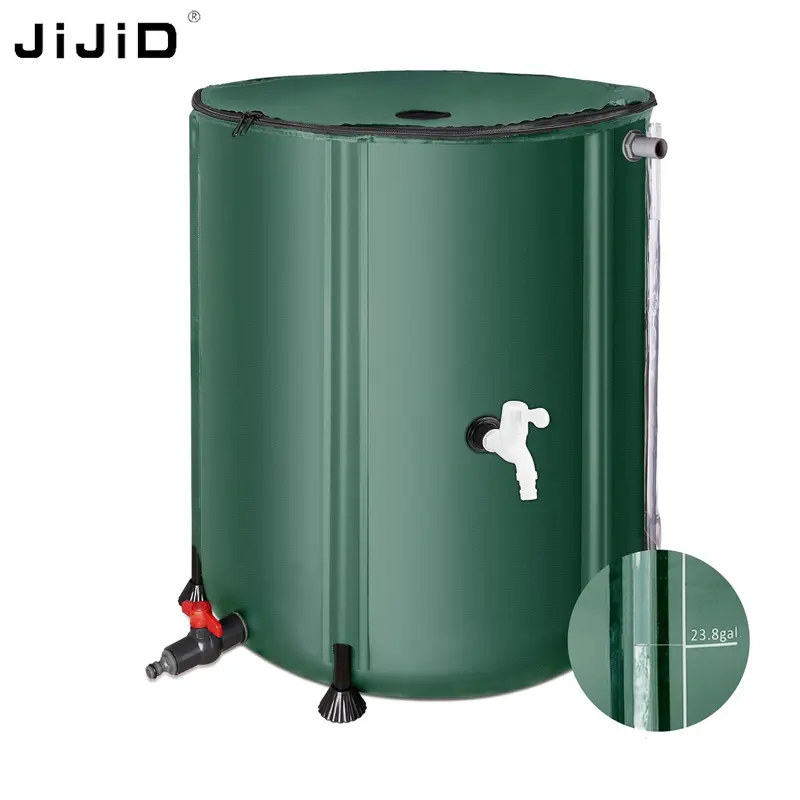 JiJiD riego flexible plegable lluvia barril PVC lluvia agua de lluvia tanque de recolección de agua con sistema de riego