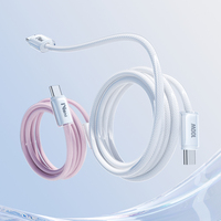 Cable USB-C a C de 100W 5A con Cubierta Transparente de Nailon Tejido, Cargador Rápido para MacBook/iPad/iPhone Serie 16/15 para IOS