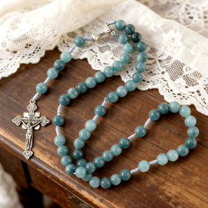 Rosario Cristiano con Perline in Pietra Naturale, <span class=keywords><strong>Collana</strong></span> con Croce, Gioielli Religiosi per Preghiera, Regalo per Donne e Uomini, Vendita all'Ingrosso - Product Image 2