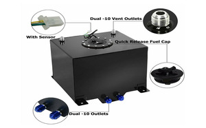 Tanque de Combustible de Aluminio Billet de Carreras de 20L con Sensor, Tanque de Amortiguación Negro/Plateado Pulido a Espejo de 5 Galones - Product Image 5