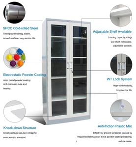 משרד ריהוט זכוכית ספריית ארון זכוכית דלת גדול אחסון קובץ ארון ספרים ארון - Product Image 6
