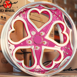 Jantes personnalisées 2 pièces en promotion Rose/Chrome taillé diamant, Jantes Chrome Hearts Cupid Loves the AMOUR 17 18 19 20 22 pouces pour Audi Lexus BMW Honda - Product Image 1
