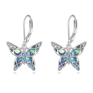 Anting-anting <span class=keywords><strong>Perak</strong></span> Sterling 925 Motif Celtic Crescent Phoenix dengan Cangkang Abalone, Perhiasan Nirvana Phoenix untuk Wanita - Product Image 6