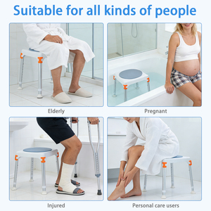 Chaise <span class=keywords><strong>de</strong></span> douche pivotante réglable, tabouret <span class=keywords><strong>de</strong></span> <span class=keywords><strong>bain</strong></span> rotatif à 360°, capacité <span class=keywords><strong>de</strong></span> 120 kg, <span class=keywords><strong>siège</strong></span> <span class=keywords><strong>de</strong></span> sécurité médical pour personnes âgées, handicapées et adultes - Product Image 4