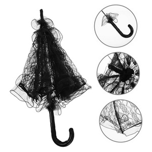 Victorian Lace Photography Prop Custom Ribbon Umbrella, Gothic Vampire Parasol for Wedding Bouquet Romantic Decor - Product Image 6