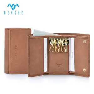 Funda de cuero genuino con estilo hecha a mano personalizada, suministro rápido de fábrica, billetera de llave de coche de moda de lujo para múltiples llaves - Product Image 1